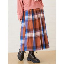 ハレノヒ(Hare no hi)の先染めチェックミディ丈スカート