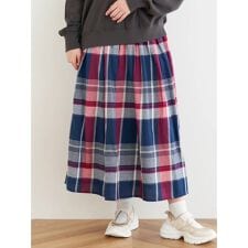 ハレノヒ(Hare no hi)の先染めチェックミディ丈スカート