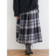 ハレノヒ(Hare no hi)の先染めチェックミディ丈スカート