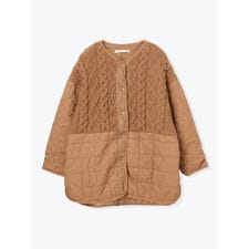 ニットキルティングコート