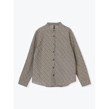 総柄バンドカラーシャツ