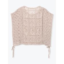 クロシェ柄編みベスト