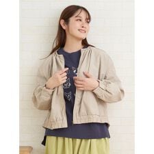 撥水ノーカラーギャザーブルゾン