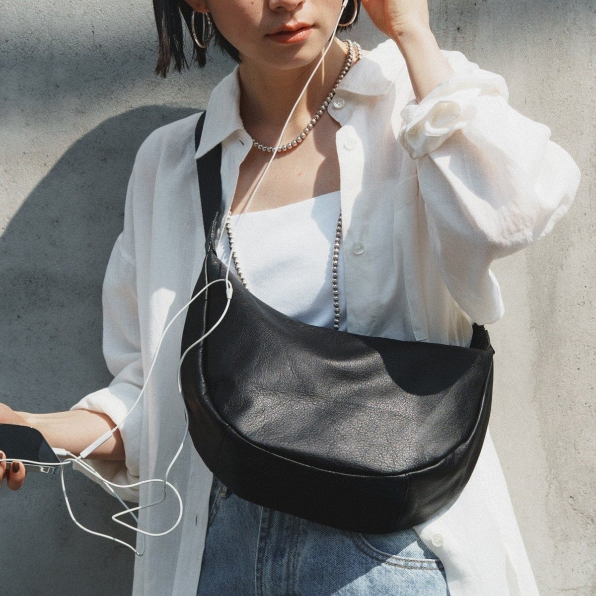 ソフトレザーラウンドショルダーバッグ〈UNISEX〉(CE-1326) | ラシット