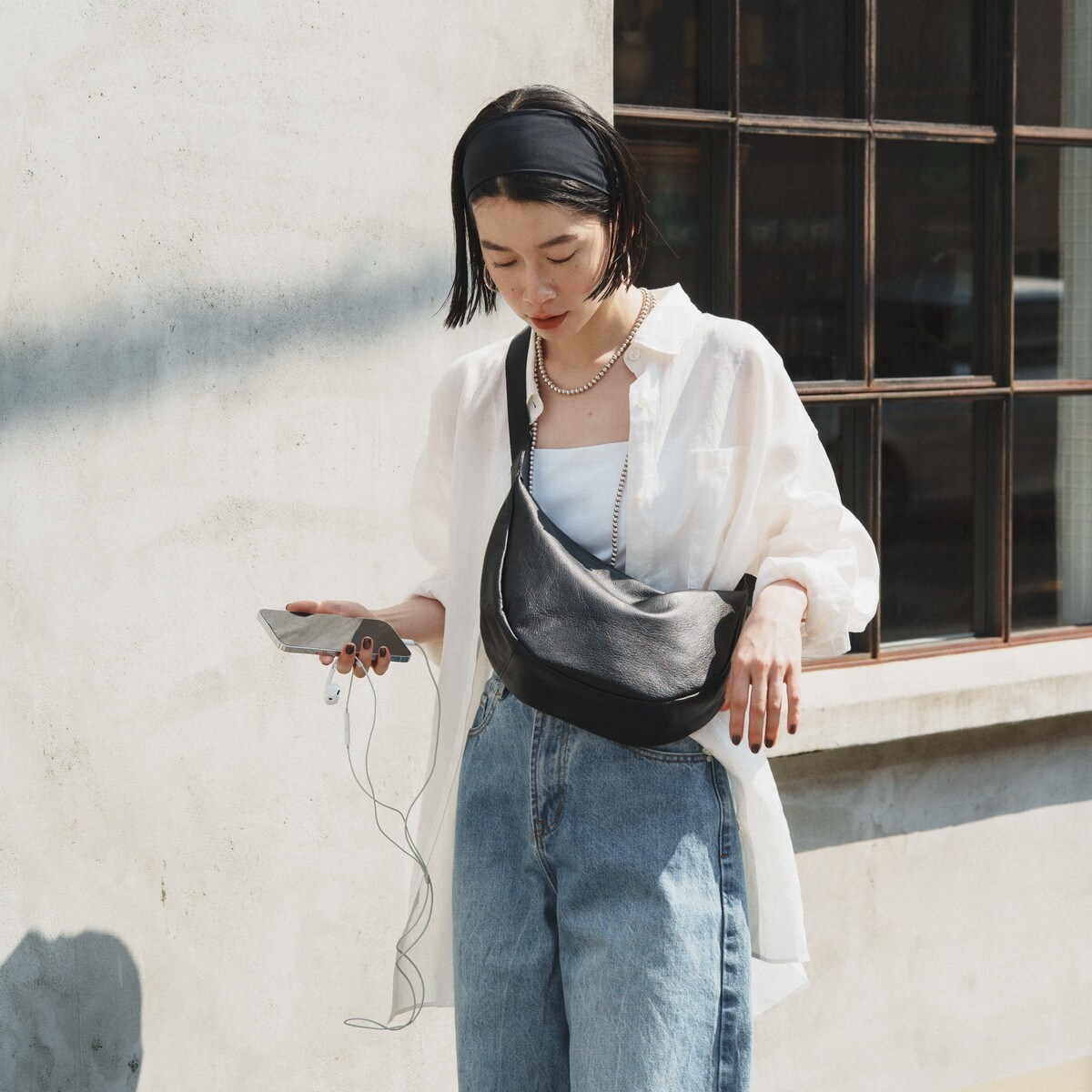 SNS人気商品！＞ソフトレザーラウンドショルダーバッグ(CE-1326