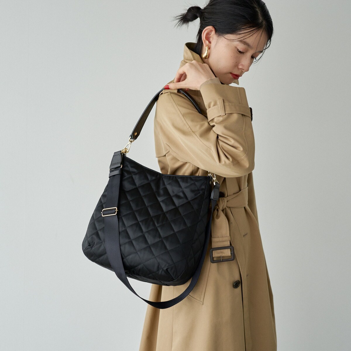 russet ラシット キルティングラウンドビッグショルダーバッグ