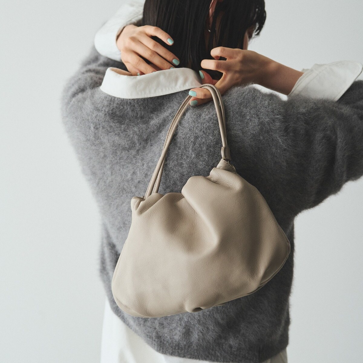 ラシットrussetインフルエンサー［chiさん企画4way巾着ショルダーバッグ レザー巾着4WAYショルダーバッグ（ショルダーバッグ）｜russet