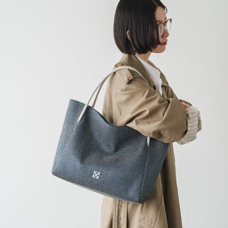 2025SS新作＞【Nylon Denim】［A4サイズ対応］シンプルトートバッグ(SF 