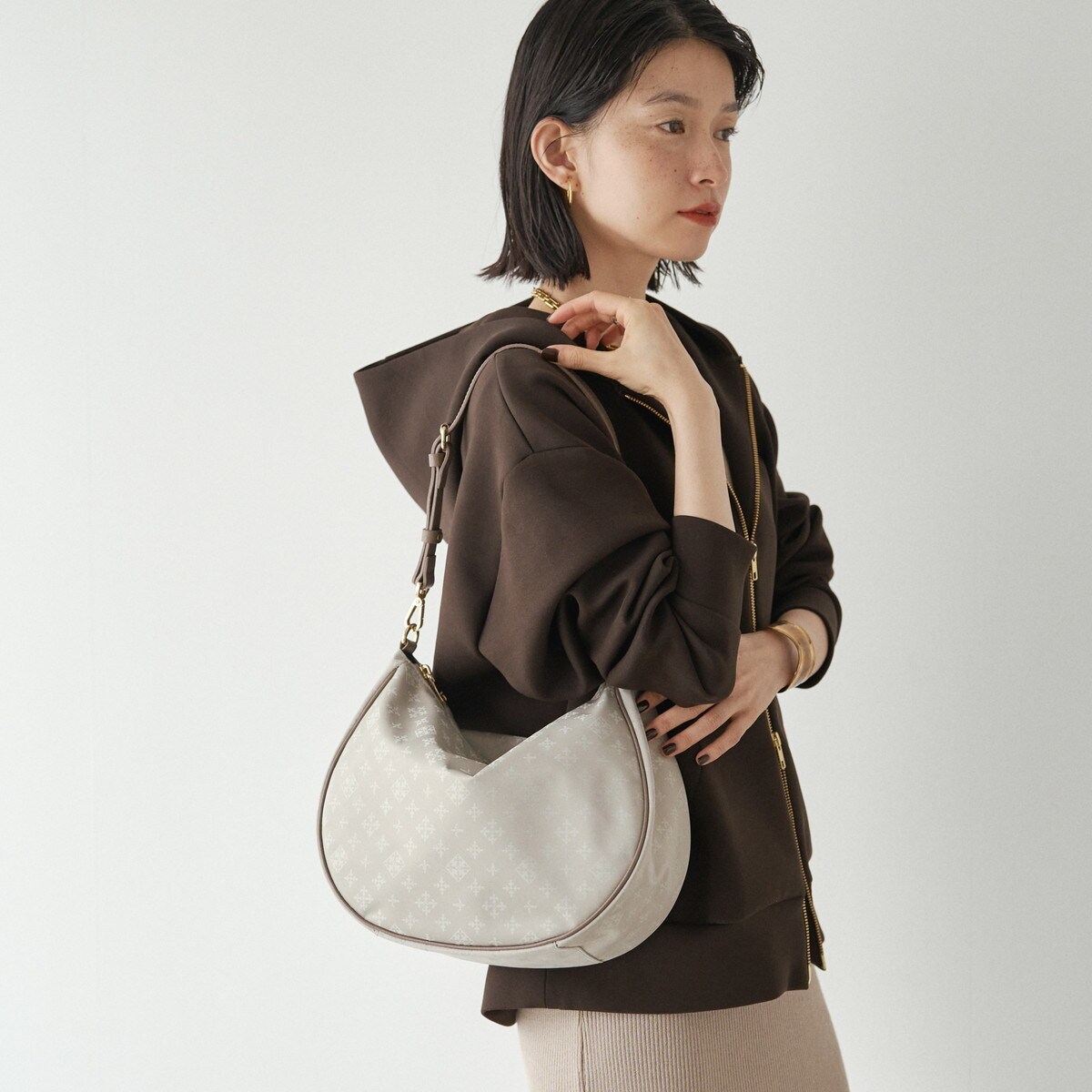 極美品✨ラシット・2wayバッグ 手提げ斜め掛け ジャガードナイロン×レザー ナイロンジャガード 2WAYショルダーバッグ | russet(ラシット