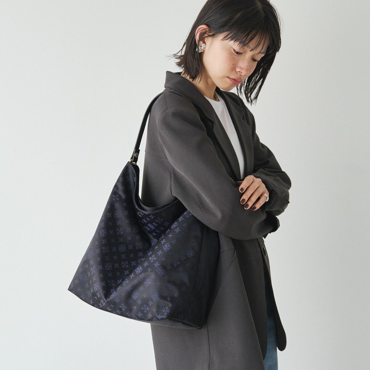 russet ラシット 2wayショルダーバック ハーフムーン ネイビー