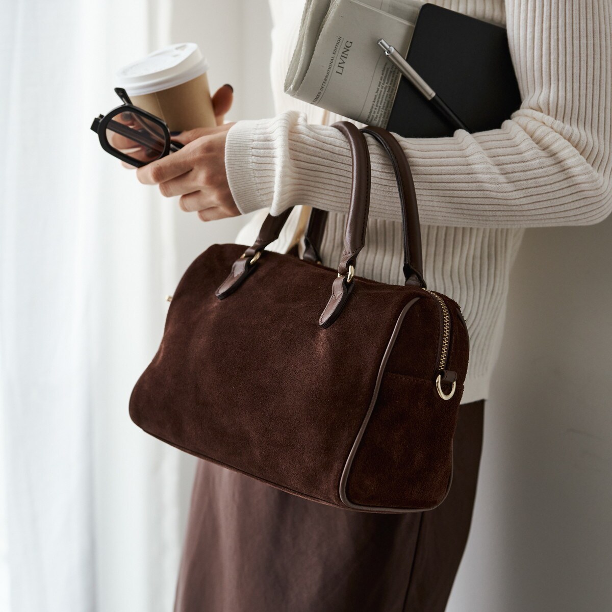 russet スエード2WAYミニボストンバッグ russet ボストンバッグ スエード2WAYミニボストンバッグ