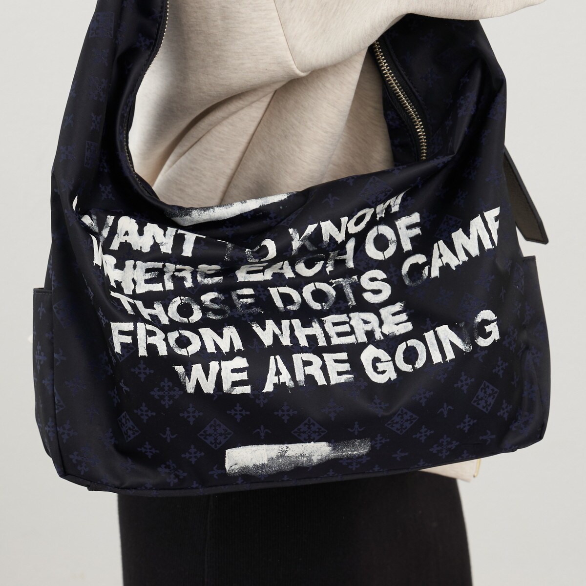 ステンシル風プリント ナイロン2WAYミニショルダーバッグ(SF-270