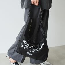 ラシット(russet)のステンシル風プリント ナイロン2WAYショルダーバッグ(SF-271)