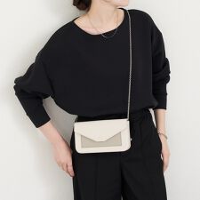 ラシット(russet)のバイカラーレザーウォレットショルダー(SO-438)