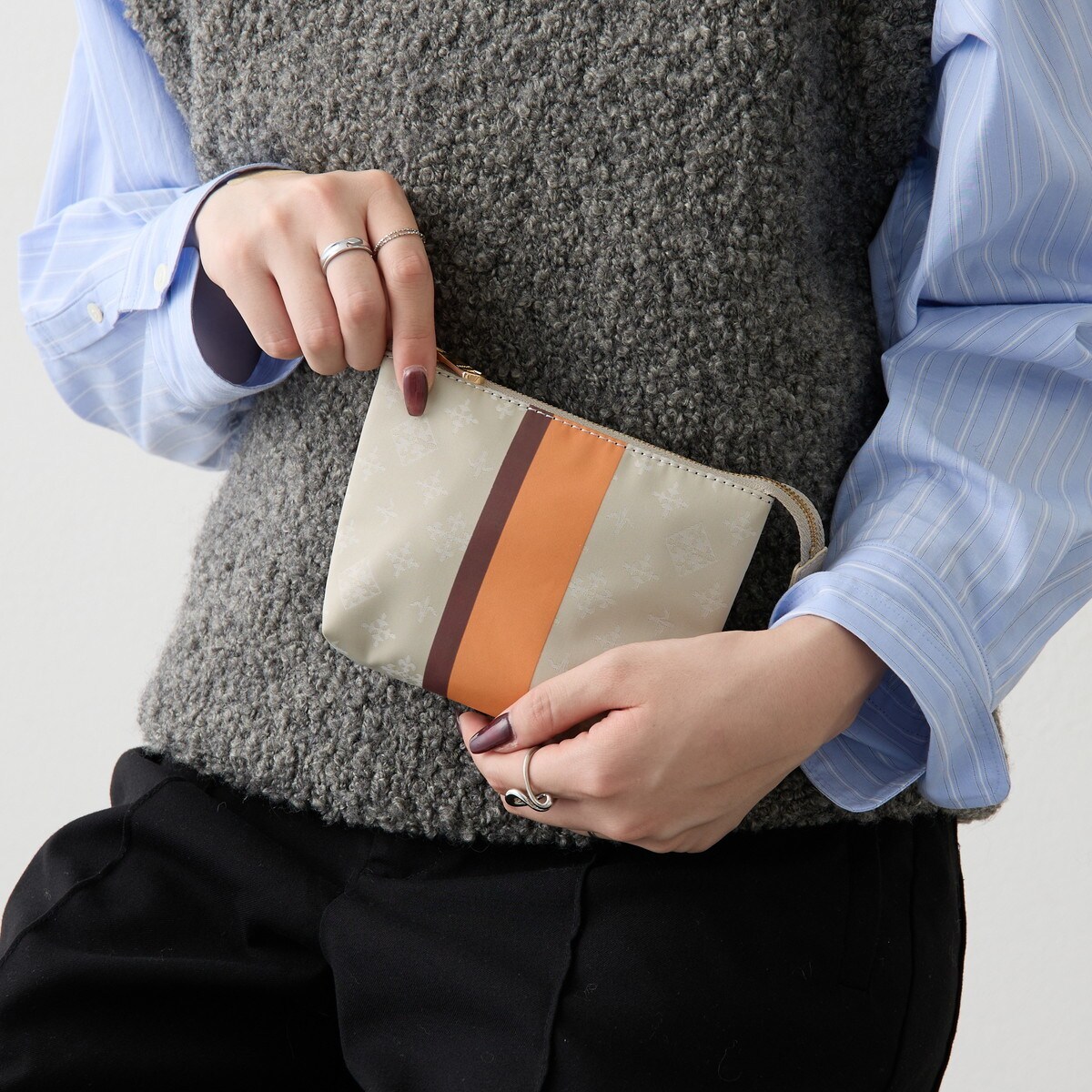 ラインプリントポーチ S(Z-227) | ラシット(russet) | マルイウェブ