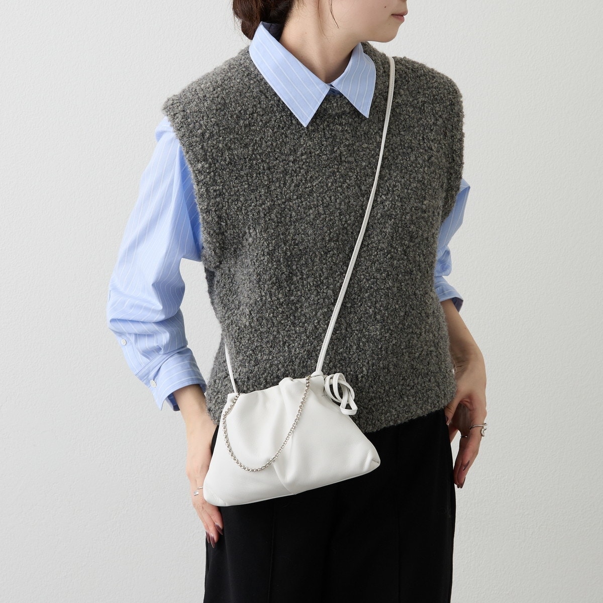 ラシットrussetインフルエンサー［chiさん企画4way巾着ショルダーバッグ レザー巾着4WAYショルダーバッグ（ショルダーバッグ）｜russet