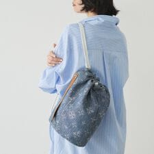 デニムジャガード3WAY巾着バッグ(CE-1688)