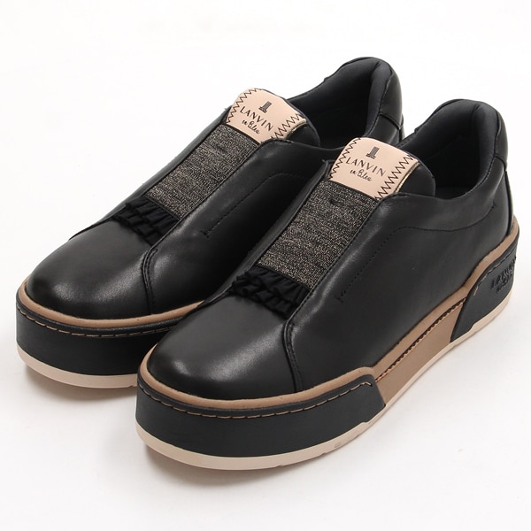 ランバンオンブルー ミッドカットキルティングスニーカーブーツ ブラック ランバン オン ブルー LANVIN en Bleu ミッドカットキルティング