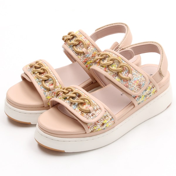 ツモリチサト★ピースダイレースアップサンダルピンク22.5 ツモリチサト ウォーク tsumori chisato WALK 厚底ベルクロ