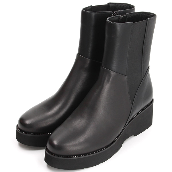 大きいサイズ】厚底バックストレッチコンフォートショートブーツ