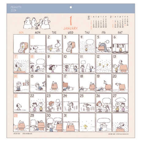 2024年カレンダー]【スヌーピー】コミックデザイン PEANUTS 壁掛け 