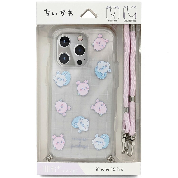 ちいかわ スマホ IIIIfit Loop iPhone15Pro対応ケース(総柄