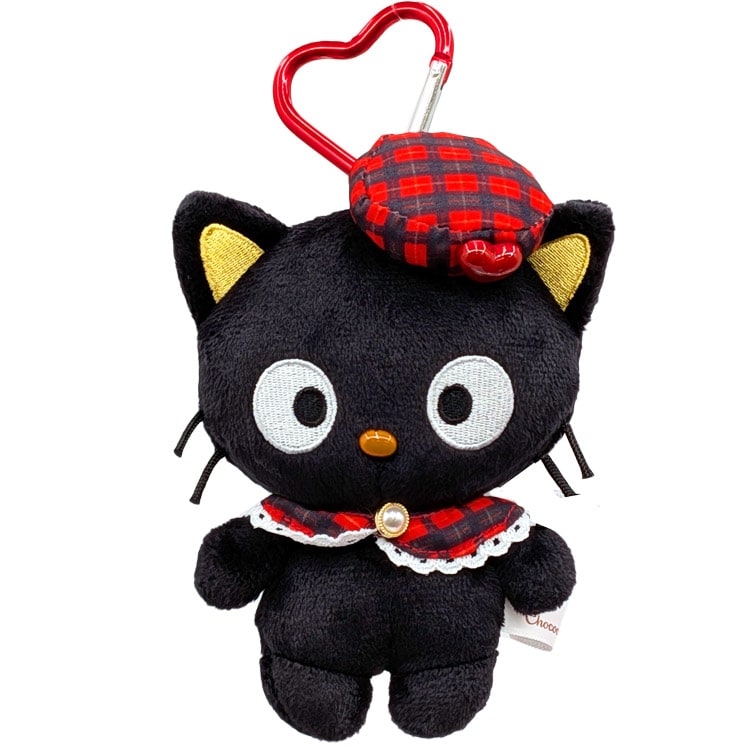 チョコキャット カラビナ付きマスコット チェックハート