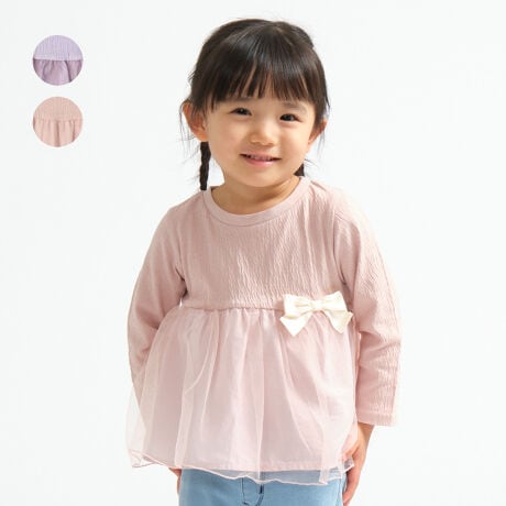 チュール切替長袖Tシャツ | クレセント(Crescent) | マルイウェブチャネル
