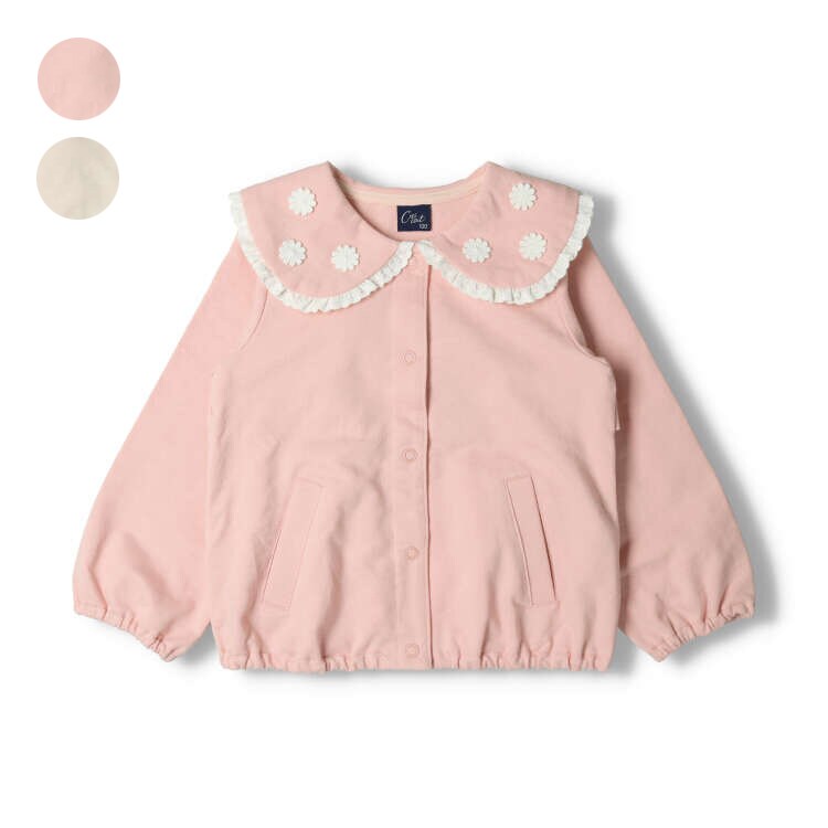 割引価格 お花モチーフ衿付きミニ裏毛ジャケット クレセント(Crescent | ジャケット・アウター