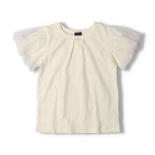 袖チュール半袖Tシャツ