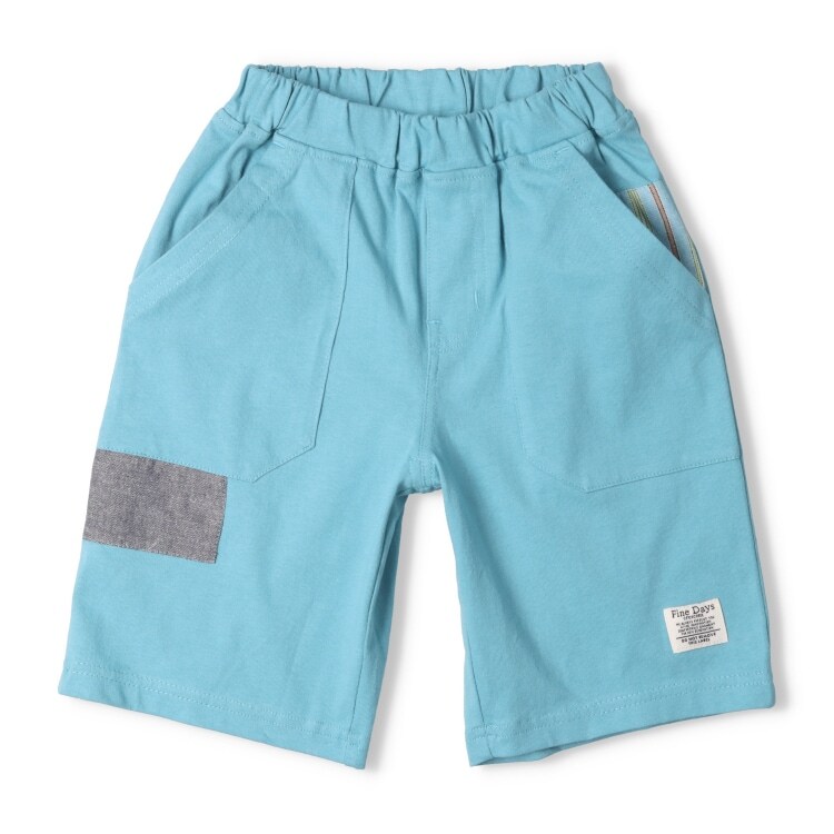 ストライプ・無地6分丈ハーフパンツ