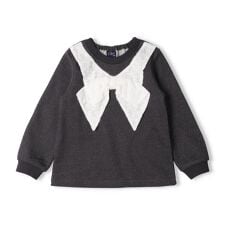 リボンデザインラメ裏毛トレーナー