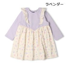 リボン柄切替長袖ワンピース