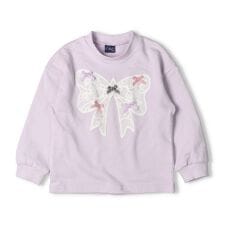 リボンデザイン裏毛トレーナー