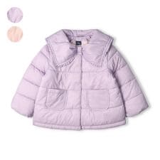 クレセント(Crescent)のリボン衿無地ナイロン中綿ジャケット