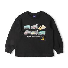 働く車・恐竜アップリケ裏毛トレーナー