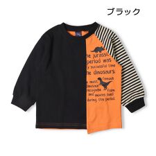 恐竜ロゴプリント配色切替長袖Ｔシャツ