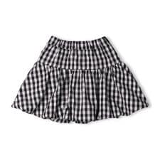 チェック・お花柄バルーンスカートパンツ