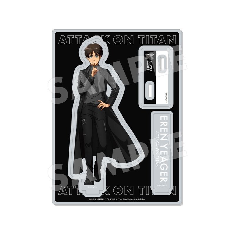 松*井様 エレン　リヴァイ　アクリルスタンド　ゲームソフト　あみあみ限定特典 進撃の巨人 Black & White ver. アクリルスタンド 01 エレン(Black