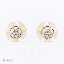 K18WG/K18YG/K18RGカナディアンダイヤモンドピアス  0.10ctUP×2 スター