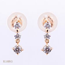 K18WG/K18YG/K18RGカナディアンダイヤモンドピアス  計0.10ct×2 
