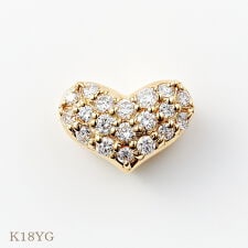 K18WG/K18YG/K18RGカナディアンダイヤモンドペンダントヘッド  計0.20ct ハート