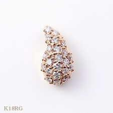 K18WG/K18YG/K18RGカナディアンダイヤモンドペンダントヘッド  計0.40ct 勾玉