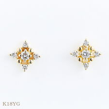 K18WG/K18YGカナディアンダイヤモンドピアス  計0.08ctUP×2
