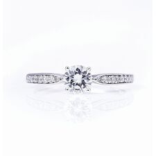 PT950カナディアンダイヤモンドリング Dカラー 0.50ctUP＆計0.17ctUP  