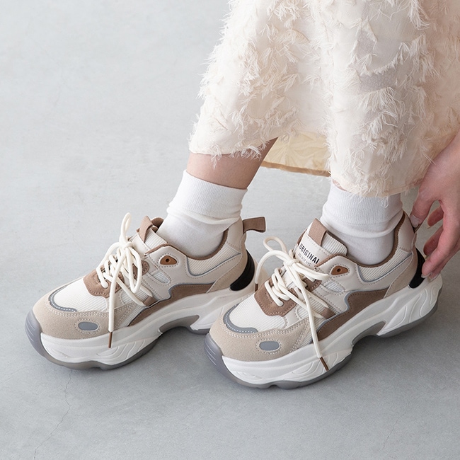  ★CHUNKY RUNNER スニーカー★厚底★ベージュ系 厚底スニーカー （ベージュ） -YOSUKE U・S・A 公式