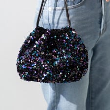2WAY スパンコール巾着バッグ