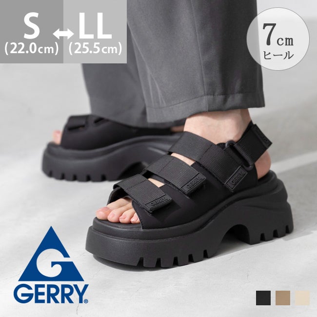 GERRY ジェリー 三連ストラップ 厚底 サンダル | ウェレッグセレクト