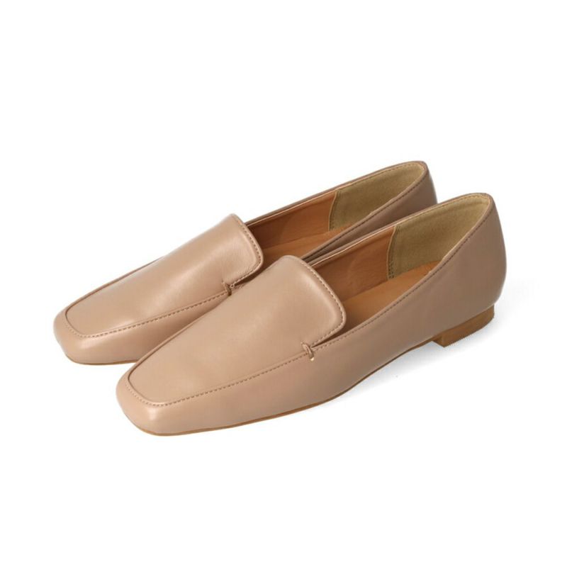 スクエアトゥ フラット ローファー