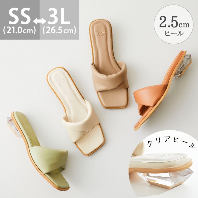 テッド★クリア ビジュー バレエシューズ 37 クリスタル シェイプクリアヒール パデッドサンダル | メヌエ(menue